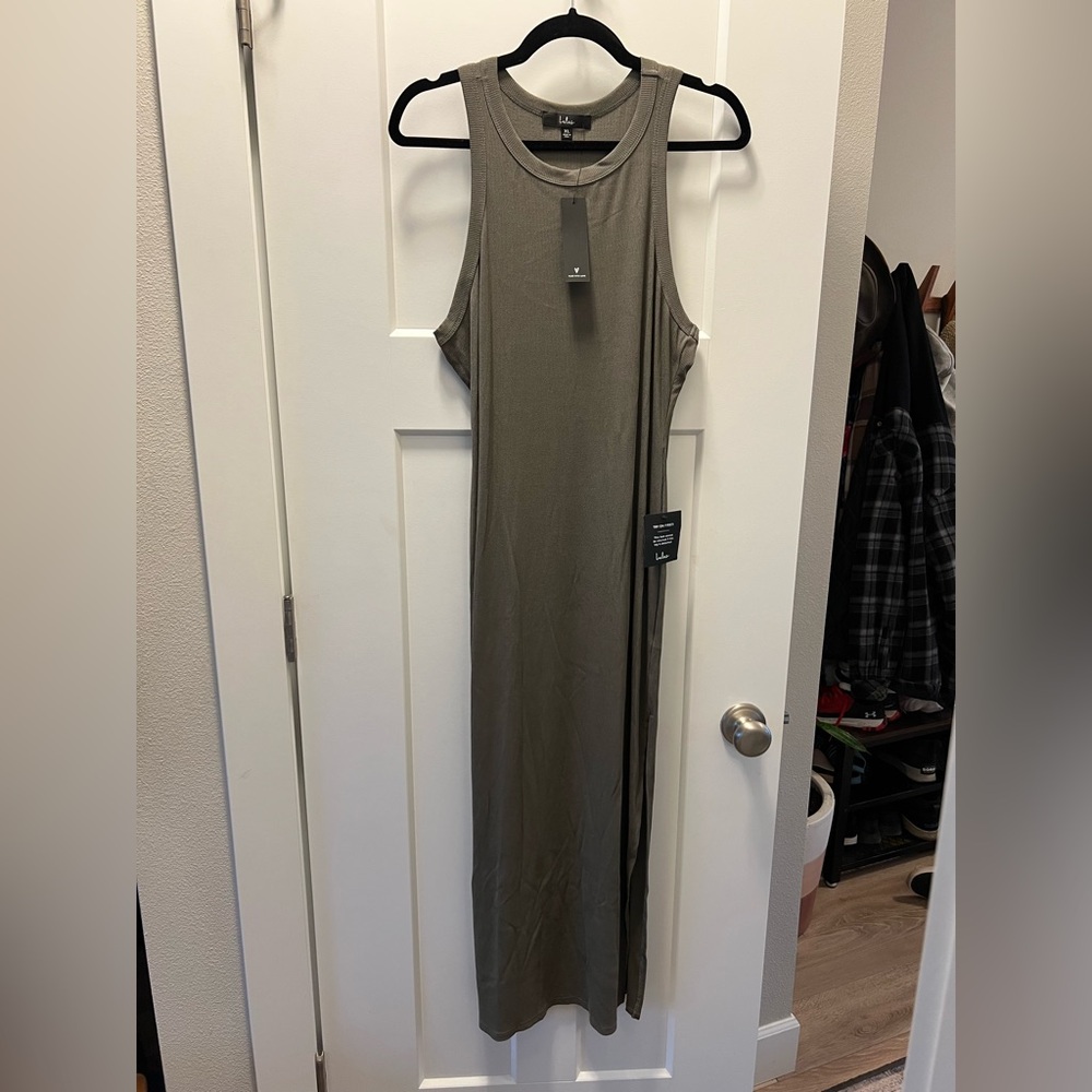 Lulu's Olive Green Sleeveless Maxi Dress